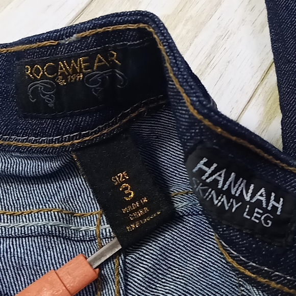 Rocawear Hannah Skinny Low Rise Blue Jeans Size 3 - Picture 15 of 16